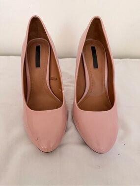 Zara Blush Pink Patent High Heel Pumps